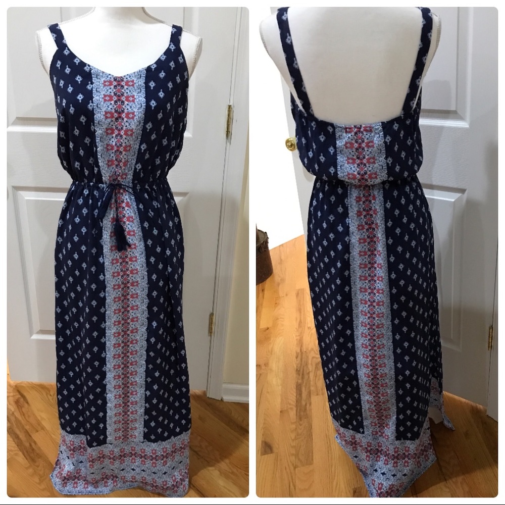 Long navy blue dress
